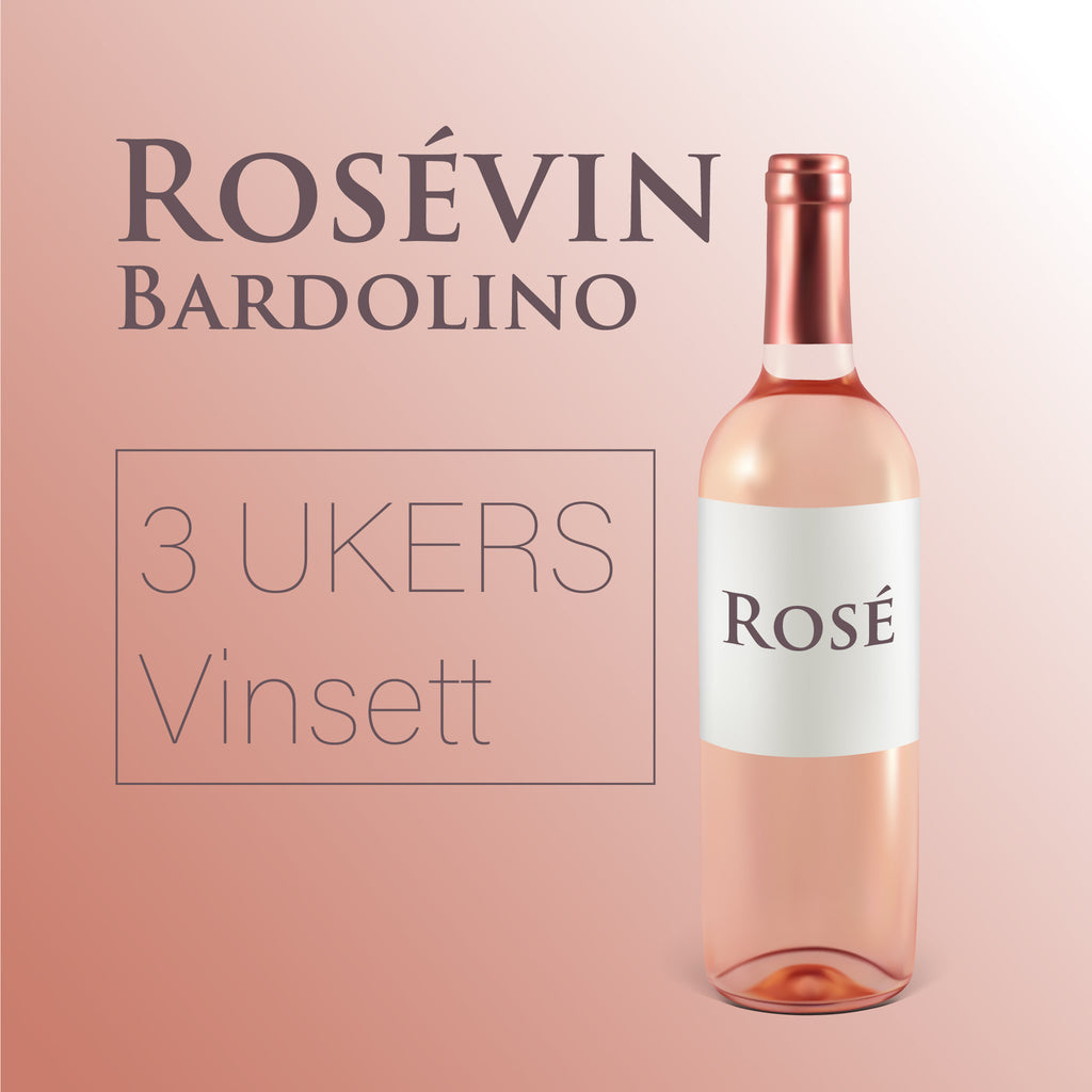 Illustrasjon av en flaske bardolino rosévin