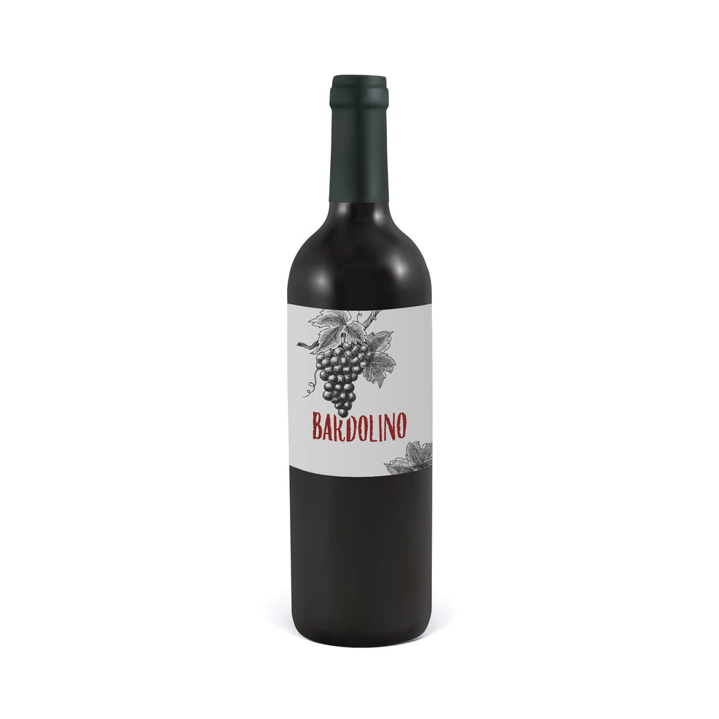 Illustrasjon av en flaske bardolino rødvin