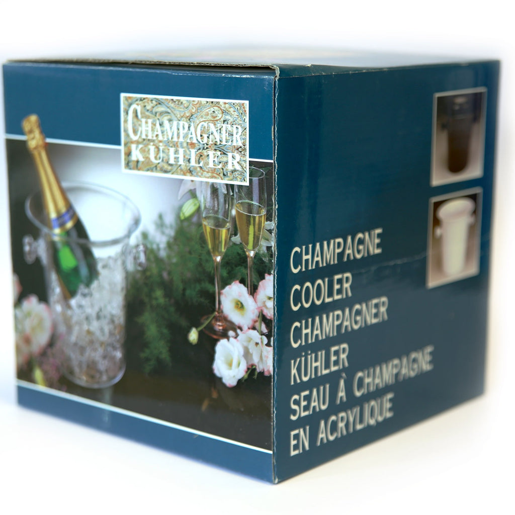 Eske med illustrasjon av champagnekjøler